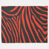 Schwarz-Rot-Zebra-Print Fleecedecke (Vorderseite (Horizontal))