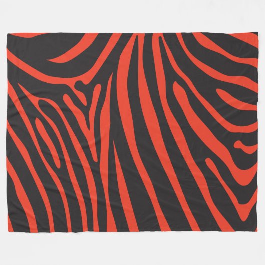 Schwarz-Rot-Zebra-Print Fleecedecke (Vorderseite (Horizontal))