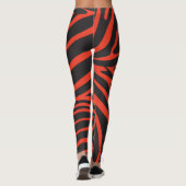 Schwarz-Rot-Zebra-Print Leggings (Rückseite)