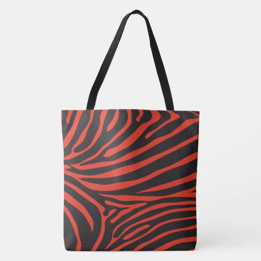 Schwarz-Rot-Zebra-Print Tasche (Vorderseite)