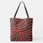 Schwarz-Rot-Zebra-Print Tasche (Rückseite)