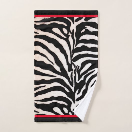 Schwarz-Rot-Zebra-Set Badhandtuch Set (Handtuch)