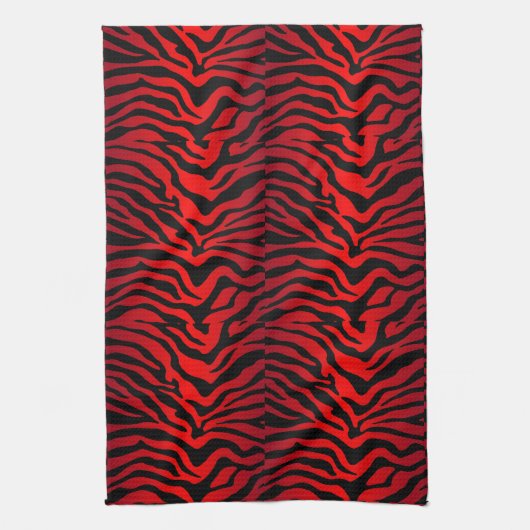 Schwarz-Rot-Zebrastreifen Geschirrtuch (Vertikal)