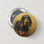 Schwarz-Rotbrauner Laufhund Button (Vorne & Hinten)