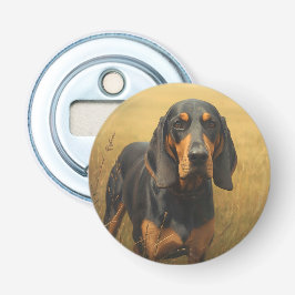 Schwarz-Rotbrauner Laufhund Flaschenöffner