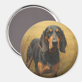 Schwarz-Rotbrauner Laufhund Magnet