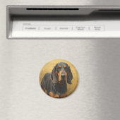 Schwarz-Rotbrauner Laufhund Magnet (In Situ (Geschirrspüler))