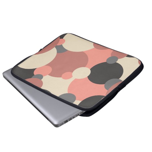 Schwarz-rote Moleküle Laptop-Tasche Laptopschutzhülle (Vorne Knopf)