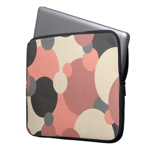 Schwarz-rote Moleküle Laptop-Tasche Laptopschutzhülle (Vorderseite Links)