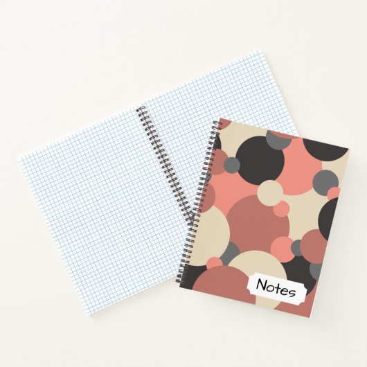 Schwarz-rote Moleküle Spiral Notebook Notizblock (Innenseite)