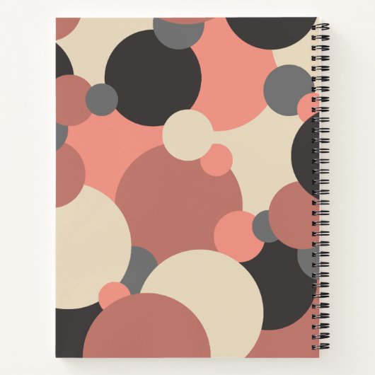 Schwarz-rote Moleküle Spiral Notebook Notizblock (Rückseite)