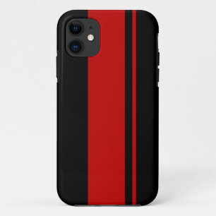Schwarz-rote Rennstreifen - Von Rennwagen inspirie iPhone 11 Hülle