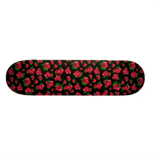 Schwarz-Rote Rose-Pattern-Girls-Skateboard Skateboard