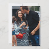 Schwarz-Rote Rose-Weißrahmen Einladung zum Hochzei (Rückseite)