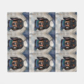 Schwarz-roter Dachshund Fleecedecke (Vorderseite (Horizontal))