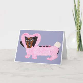 Schwarz-roter Dachshund-Osterhasenkarte Karte