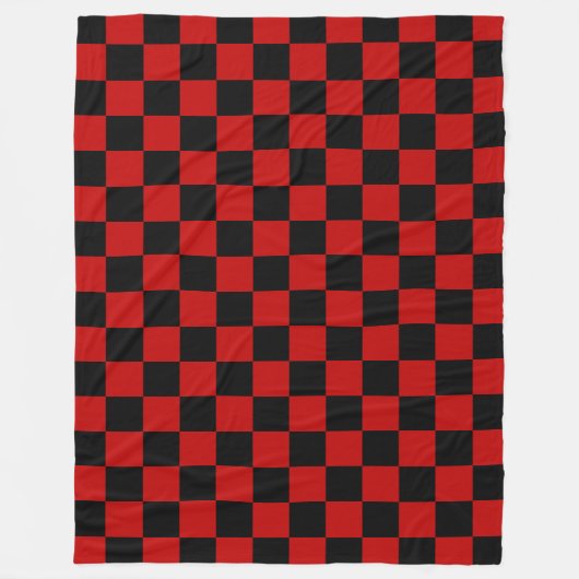 Schwarz + Roter Karo Prüfmuster Fleecedecke (Vorderseite)