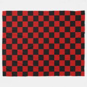 Schwarz + Roter Karo Prüfmuster Fleecedecke (Vorderseite (Horizontal))