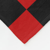 Schwarz + Roter Karo Prüfmuster Fleecedecke (Ecke)