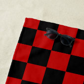 Schwarz + Roter Karo Prüfmuster Strandtuch (Beispiel)