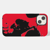 Schwarz & Roter Schädel iPhone Hülle (Rückseite (Horizontal))