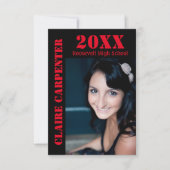 Schwarz/Roter Stift - 3x5 Grad-Ankündigung Einladung (Vorderseite)