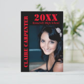 Schwarz/Roter Stift - 3x5 Grad-Ankündigung Einladung (Stehend Vorderseite)