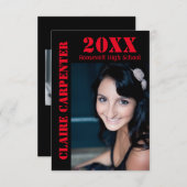 Schwarz/Roter Stift - 3x5 Grad-Ankündigung Einladung (Vorne/Hinten)