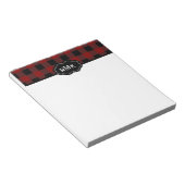 Schwarz-rotes Büffel-Karo-Monogramm Notizblock (angewinkelt)
