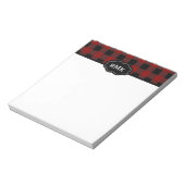 Schwarz-rotes Büffel-Karo-Monogramm Notizblock (Rotiert)