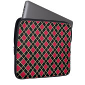 Schwarz-rotes Diamantmuster Laptopschutzhülle (Vorne Rechts)