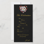 Schwarz-rotes Hochzeitsprogramm - Florales Rosenhe (Vorderseite)