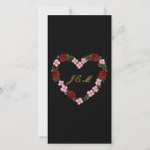 Schwarz-rotes Hochzeitsprogramm - Florales Rosenhe (Rückseite)