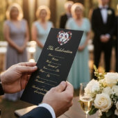 Schwarz-rotes Hochzeitsprogramm - Florales Rosenhe