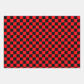 Schwarz-rotes kariertes Rennen  Geschenkpapier Set (Vorderseite)