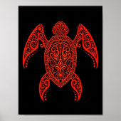 Schwarz-Rotes Meer-Schildkröte Poster (Vorne)