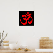 Schwarz-rotes Om-Symbol Poster (Küche)