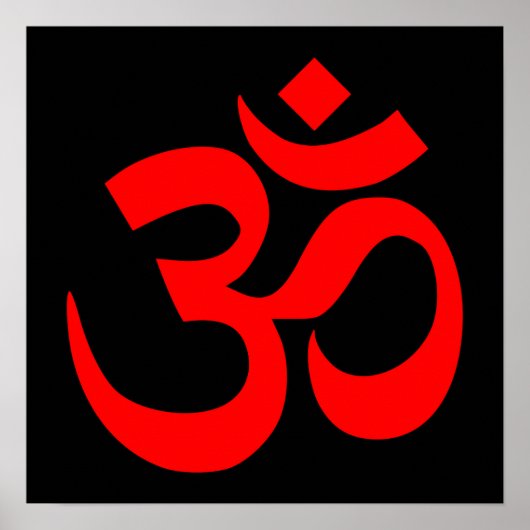 Schwarz-rotes Om-Symbol Poster (Vorne)