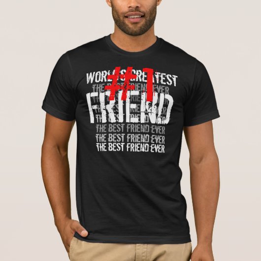 Schwarz-rotes Weiß der FREUND der Welt beststes T-Shirt (Vorderseite)