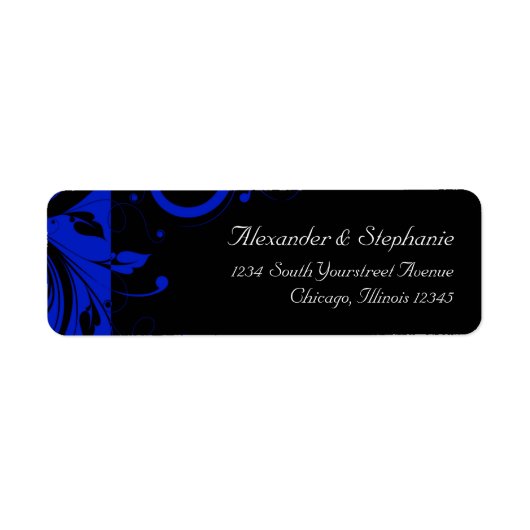 Schwarz/Royal Blue Reverse Swirt Wedding (Vorne)