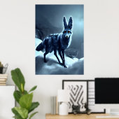 Schwarz-Rückenjacken im Schnee | AI Art Poster (Heimbüro)