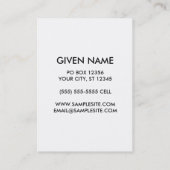 Schwarz Ruhe bewahren und weiter tragen Visitenkarte (Rückseite)