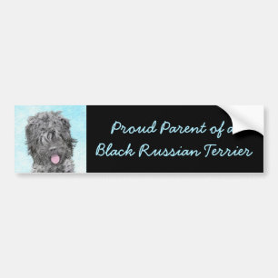 Schwarz-Russisch-Terrier-Malerei - Niedlicher Orig Autoaufkleber