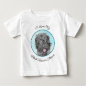 Schwarz-Russisch-Terrier-Malerei - Niedlicher Orig Baby T-shirt (Vorderseite)