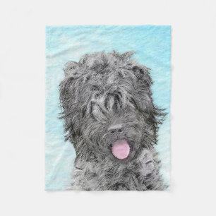 Schwarz-Russisch-Terrier-Malerei - Niedlicher Orig Fleecedecke
