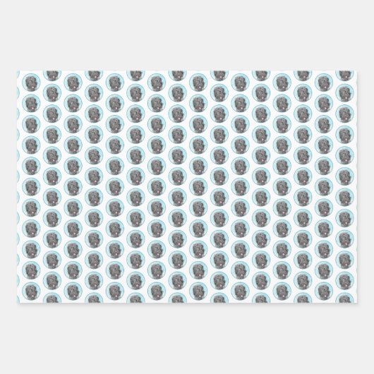 Schwarz-Russisch-Terrier-Malerei - Niedlicher Orig Geschenkpapier Set (Vorderseite 2)