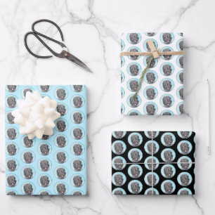 Schwarz-Russisch-Terrier-Malerei - Niedlicher Orig Geschenkpapier Set