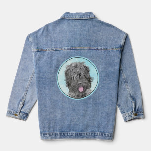 Schwarz-Russisch-Terrier-Malerei - Niedlicher Orig Jeansjacke