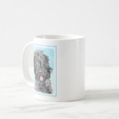 Schwarz-Russisch-Terrier-Malerei - Niedlicher Orig Kaffeetasse (Vorderseite Links)