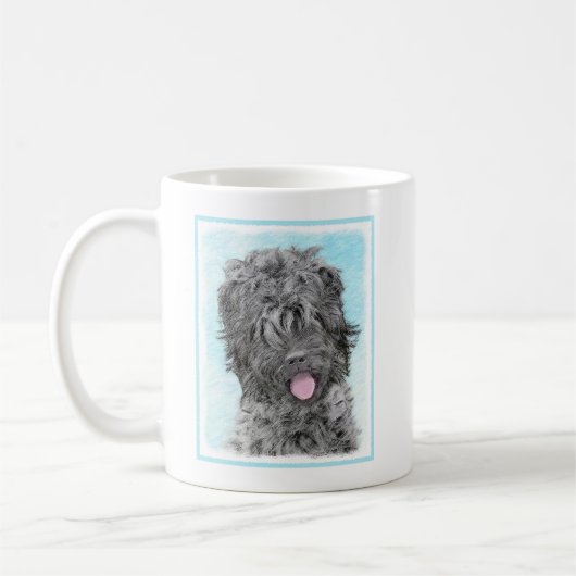 Schwarz-Russisch-Terrier-Malerei - Niedlicher Orig Kaffeetasse (Links)